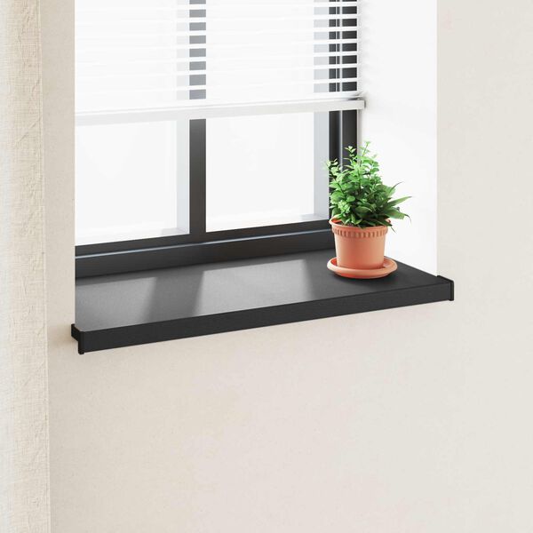 vidaXL Appui de fen&ecirc;tre Noir avec grain de bois 60 x 45 x 4,5 cm PVC