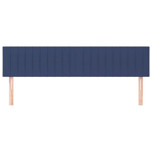 vidaXL T&ecirc;tes de lit 2 pcs Bleu 100x5x78/88 cm Tissu