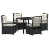 vidaXL Ensemble de salle &agrave; manger pour jardin 5 pcs Noir polyrotin