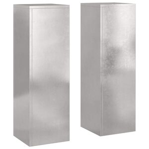 vidaXL Support de Plante 2 pcs Argent 24 x 24 x 75 cm Acier inoxydable