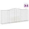 vidaXL Paniers &agrave; gabions arqu&eacute;s 4 pcs 400x50x160/180 cm fer galvanis&eacute;