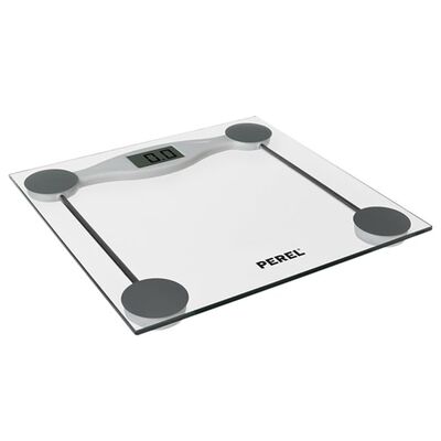 Perel Pèse-personne de salle de bain numérique 180 kg Transparent