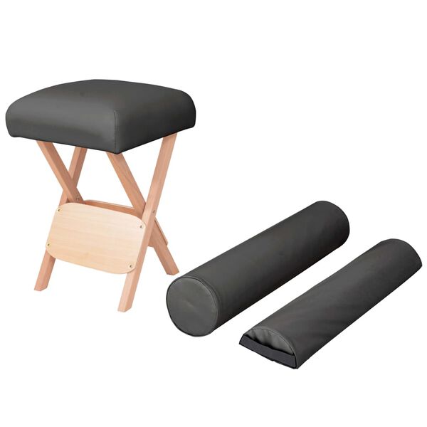 vidaXL Tabouret de massage pliant si&egrave;ge 12 cm d'&eacute;paisseur 2 traversins