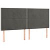 vidaXL T&ecirc;te de lit &agrave; LED Gris fonc&eacute; 160x5x118/128 cm Velours