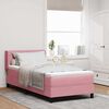 vidaXL Lit &agrave; ressorts avec matelas Rose 200 x 100 cm Polyester