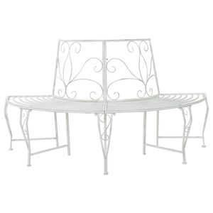 vidaXL Banc d'Arbre 4 -places 160 x 80 x 89 cm steel Blanc antique