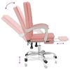 vidaXL Fauteuil inclinable de bureau Rose Similicuir