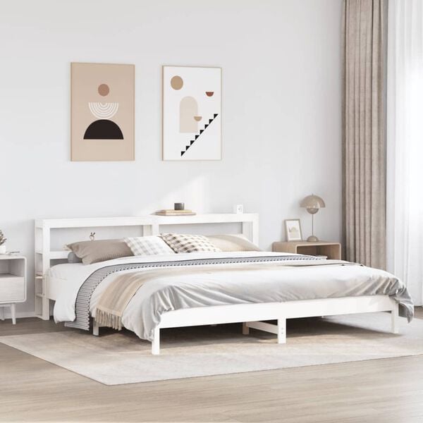 vidaXL Cadre de lit sans matelas blanc 180x200 cm bois massif de pin