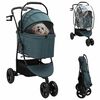 vidaXL Poussette Pliante pour Animaux Réglable Vert 78 x 54 x 101 cm