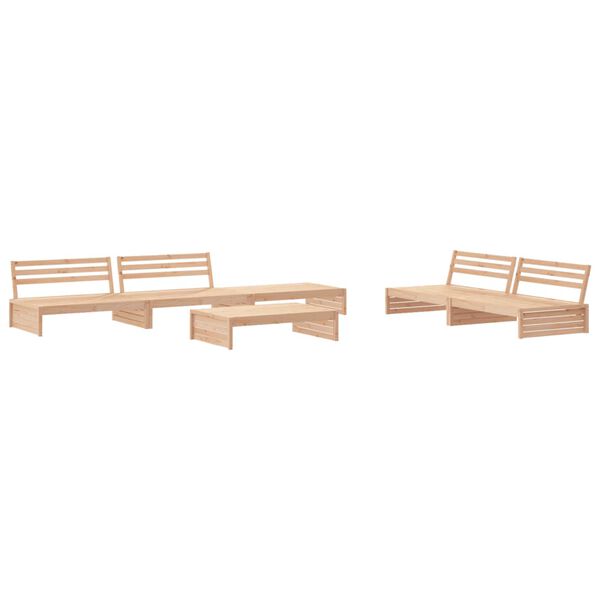 vidaXL Salon de jardin 6 pcs avec coussins bois massif