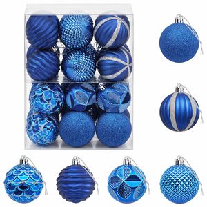 vidaXL Ensemble de boules de No&euml;l 36 pc Bleu Diam. 6 cm Polystyr&egrave;ne