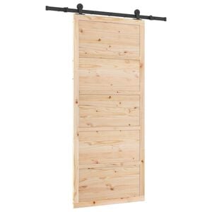 vidaXL Porte coulissante Naturel 80 x 208 cm Bois de pin massif