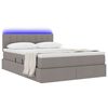 vidaXL Lit avec rangement et LED avec matelas Taupe 140 x 200 cm tissu
