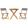 vidaXL Ensemble de bistro 3 pcs anthracite tissu et bois massif