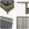 vidaXL Ensemble de salle &agrave; manger pour jardin 5 pcs Gris polyrotin