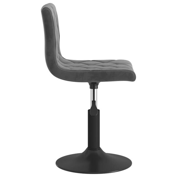 vidaXL Chaise pivotante de salle &agrave; manger Gris fonc&eacute; Velours