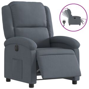 vidaXL Fauteuil inclinable &eacute;lectrique Gris fonc&eacute; Velours