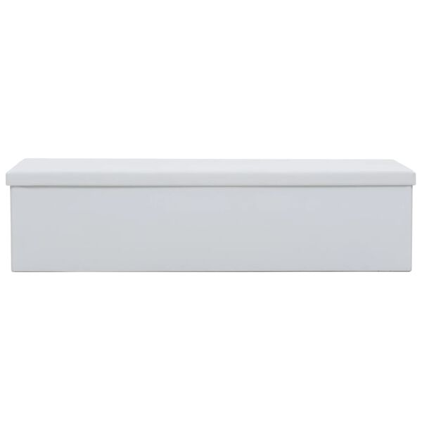 vidaXL Banc de rangement pliable Similicuir 150 x 38 x 38 cm Blanc