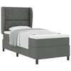 vidaXL Lit &agrave; ressorts avec t&ecirc;te de lit Gris fonc&eacute; 100 x 200 cm tissu