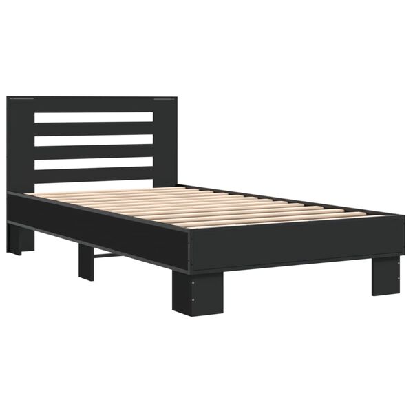 vidaXL Cadre de lit sans matelas noir 90x190 cm