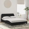 vidaXL Lit avec matelas Dover noir 140x190 cm velours