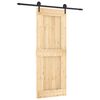 vidaXL Porte coulissante Naturel et noir 80 x 210 cm