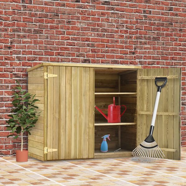 vidaXL Abri &agrave; outils de jardin 135x60x123 cm Pin&egrave;de impr&eacute;gn&eacute;e