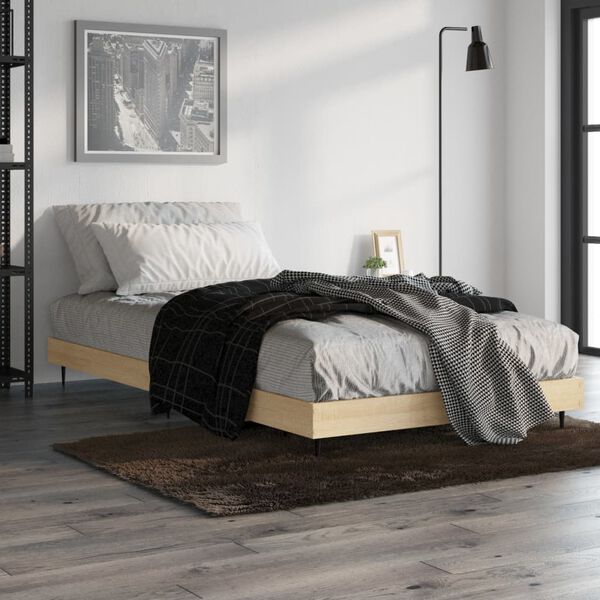 vidaXL Cadre de lit sans matelas chêne sonoma 100x200 cm