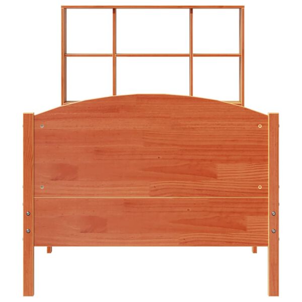 vidaXL Lit biblioth&egrave;que sans matelas cire marron 100x200 cm pin massif