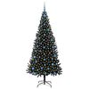 vidaXL Sapin de No&euml;l avec 300 LED avec support Noir 210 cm PVC