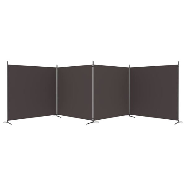 vidaXL Cloison de s&eacute;paration 4 panneaux Marron 698x180 cm Tissu