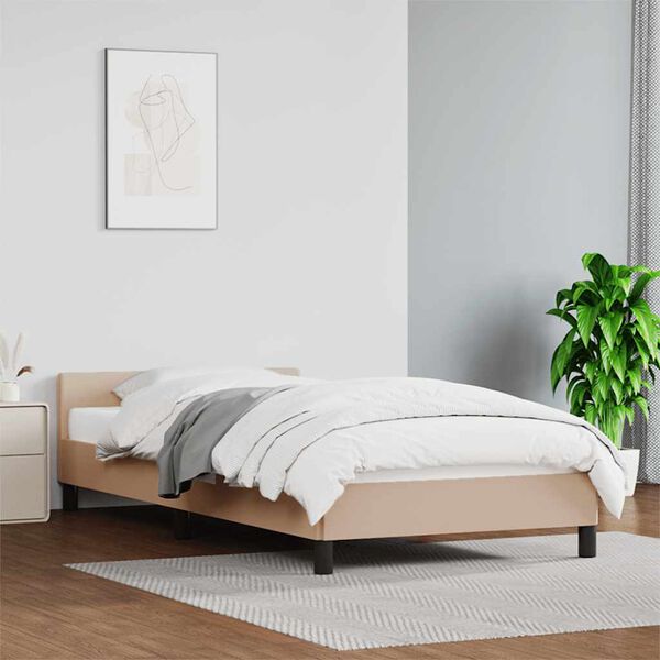 vidaXL Cadre de lit avec t&ecirc;te de lit sans matelas cappuccino 90x190 cm