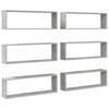 vidaXL &Eacute;tag&egrave;res cube murales 6 pcs gris b&eacute;ton bois d'ing&eacute;nierie
