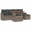 vidaXL Ensemble de canap&eacute; de jardin 6 pc Gris polyrotin