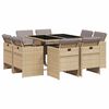 vidaXL Ensemble &agrave; manger de jardin et coussins 9 pcs m&eacute;lange beige