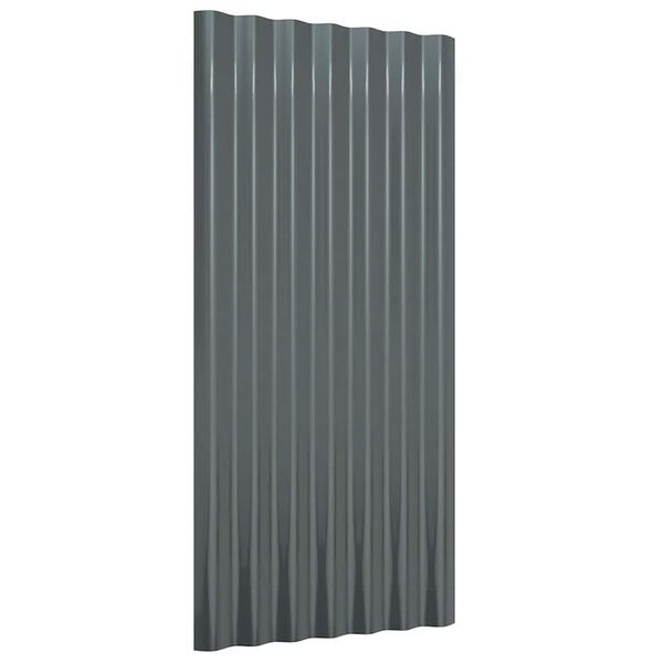 vidaXL Panneaux de toiture 36 pcs Acier galvanis&eacute; Anthracite 80x36 cm