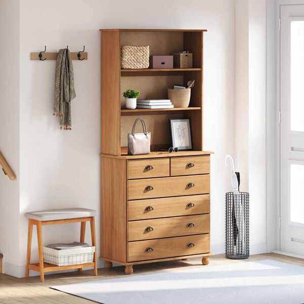 vidaXL Hutch ASKIM Cire de Miel 91 x 40 x 200,5 cm Bois de pin massif