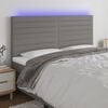 vidaXL T&ecirc;te de lit &agrave; LED Gris fonc&eacute; 180x5x118/128 cm Tissu