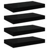vidaXL &Eacute;tag&egrave;res murales flottantes 4 pcs noir 40x23x3,8 cm MDF