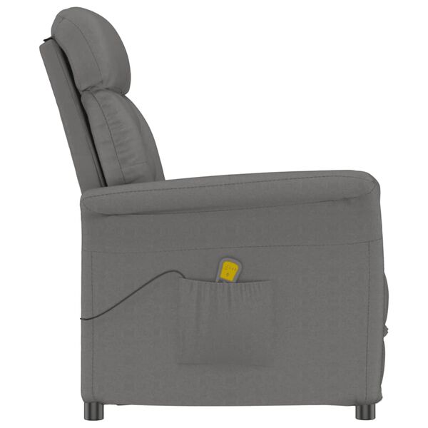 vidaXL Fauteuil de massage Gris fonc&eacute; Similicuir daim