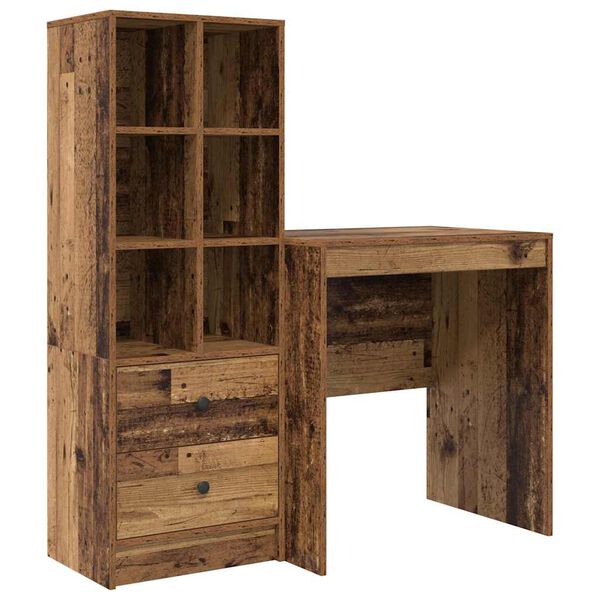 vidaXL Bureau avec tiroir 2 pcs Bois ancien