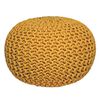 LABEL51 Pouf tricot&eacute; Coton M Jaune