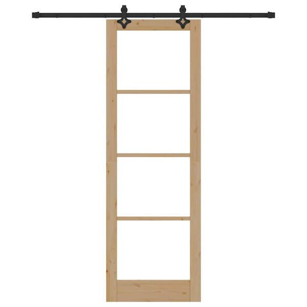 vidaXL Porte coulissante ORKDAL Naturel et Noir 78 x 232 cm