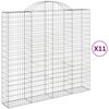 vidaXL Paniers &agrave; gabions arqu&eacute;s 11 pcs 200x50x180/200 cm Fer galvanis&eacute;