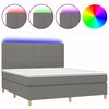 vidaXL Sommier &agrave; lattes de lit et matelas et LED Gris fonc&eacute; 160x200 cm