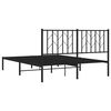 vidaXL Cadre de lit métal sans matelas avec tête de lit noir 135x190cm