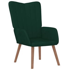 vidaXL Chaise de relaxation Vert fonc&eacute; Velours