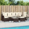 vidaXL Salon de jardin avec coussins 5 pcs marron r&eacute;sine tress&eacute;e