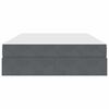 vidaXL Lit avec rangement et matelas Gris fonc&eacute; 140 x 200 cm Velours