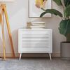 vidaXL Porte d'armoire &agrave; persiennes blanc 39,5x59,4 cm pin massif